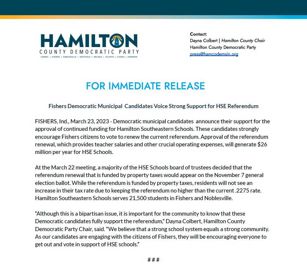 We know who doesn't care. Now let's show them who DOES care about public schools, educators, and all students! HSE Schools is Fishers' #1 asset. And Dems will defend our strong schools and create a strong community, for all!

<a href="/leftyindiana2/">The Black Sheep</a> @Mister_L_Bear <a href="/theharrisonpro2/">theharrisonproject.us</a> <a href="/INDems/">Indiana Democratic Party</a>