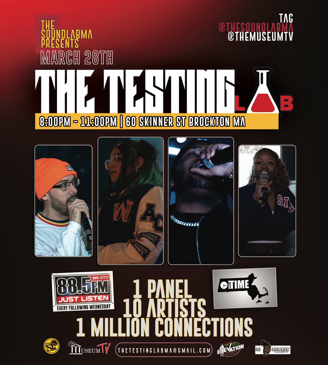 TheMUSEUMTv's tweet photo. The Next Session of #TheTestingLab is THIS TUESDAY. 🌡🔬🧪⚗️
MARCH 28TH!
(Salute to @lfodlife for being a Guest Panelist at the last!)
WE HAVE 4 SLOTS LEFT TO TEST MUSIC! (Please Check Your Email if you signed up.)
Email: TheTestingLabMA@Gmail.com
➡️ https://t.co/FOgbKERTux https://t.co/Sy4XJ5V62v