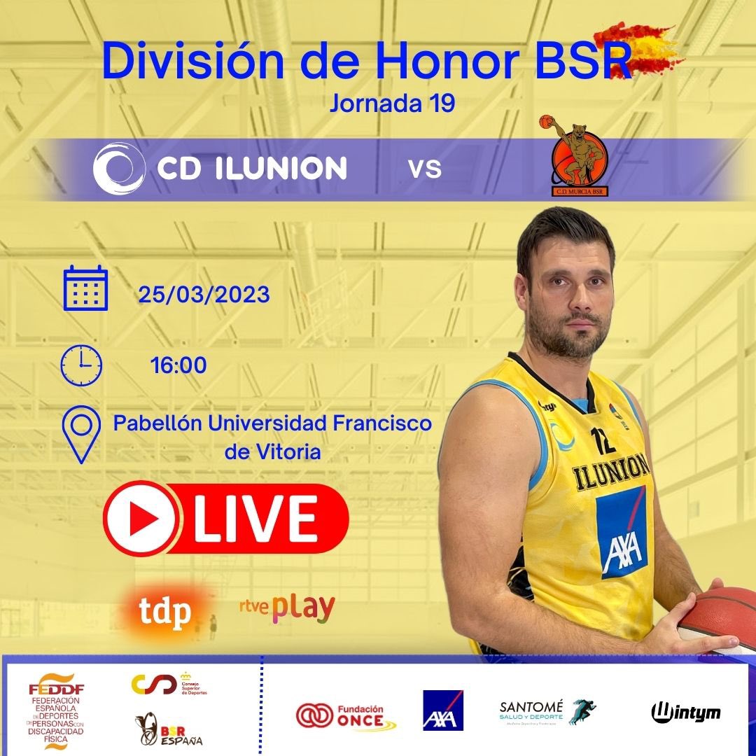 CD ILUNION (@cd_ilunion) on Twitter photo Mañana jugamos en casa pero… cambiamos de escenario🔥
🗓️ 25/03/23
⏰ 16:00
📍Universidad Francisco de Vitoria
🏀 vs <a href="/UCAMMURCIABSR/">UCAM MURCIA BSR</a>
🎥 rtve.es/play/videos/di… Mañana jugamos en casa pero… cambiamos de escenario🔥
🗓️ 25/03/23
⏰ 16:00
📍Universidad Francisco de Vitoria
🏀 vs <a href="/UCAMMURCIABSR/">UCAM MURCIA BSR</a>
🎥 rtve.es/play/videos/di…