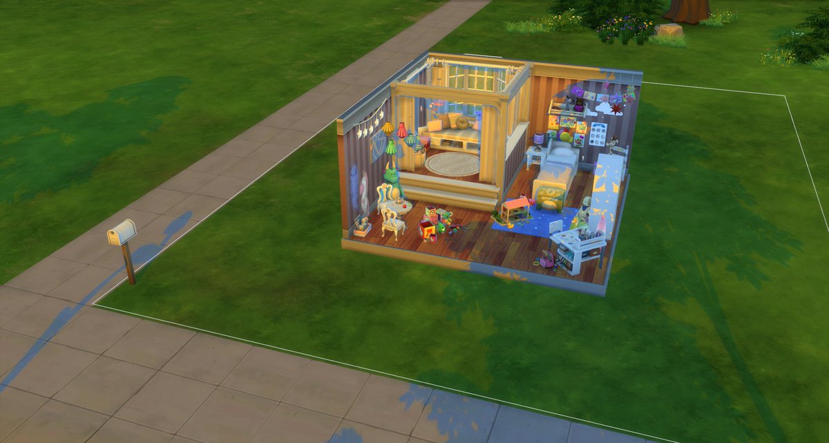 spopies_'s tweet photo. Disney Inspired Room Shell Challenge from the Sims Community. Inspired by Boo's Room, where Boo, the 2-year-old girl in Monsters, Inc., lives. She is an adorable toddler who is curious, and naive, and very artistic. #SimsCommunity #SCDisney #Disney #ShellChallenge #MonstersInc https://t.co/ZR6lFriPWN