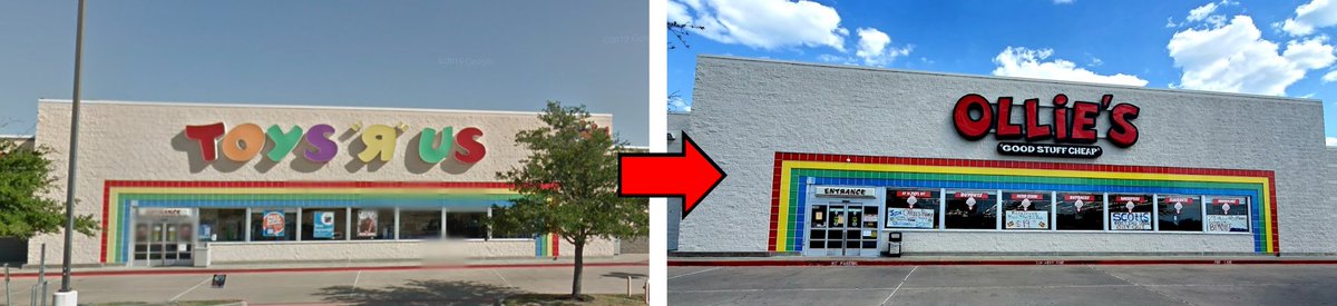 jasonmiller15's tweet photo. Some of the 700+ #ToysRUs stores vacated in #bankruptcy were adapted for other uses

But ~80% of the backfills were by other retailers:

~22% of new $OLLI stores opened since 2018 and ~17% of net new $BURL and #HobbyLobby store openings over the past 5 yrs were in a fmr Toys R Us https://t.co/xtR7ely9uo