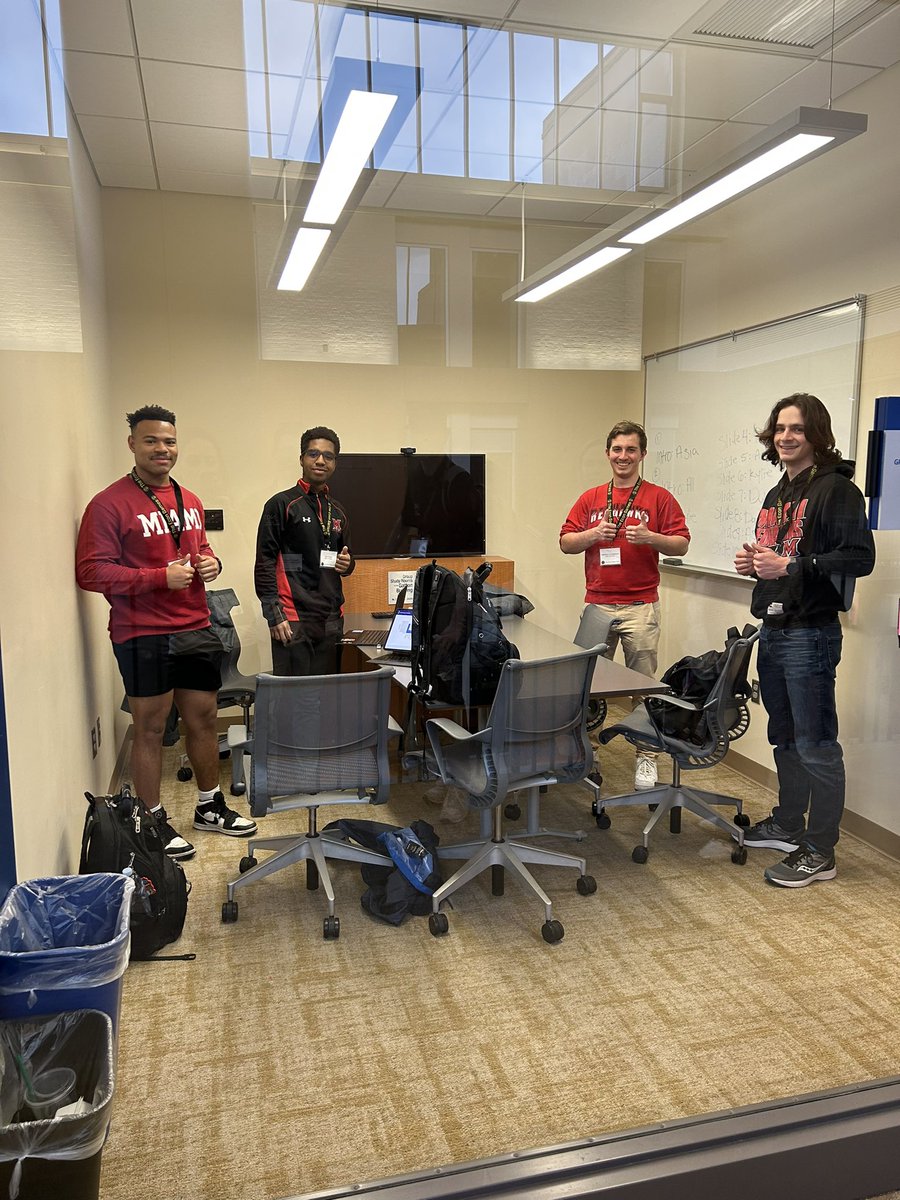 Their final run through is complete &amp; they are feeling good about their presentation. <a href="/Miami_Econ/">Miami Economics</a> <a href="/FarmerSchoolMU/">Miami University Farmer School of Business</a>