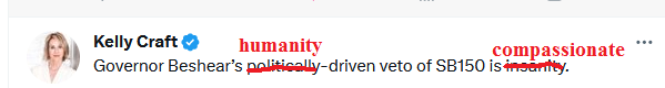 marghie's tweet photo. @KellyCraftKY Here, I fixed it for you. I know humanity and compassion are foreign concepts for you, but you should try them. https://t.co/u2ZiZKNFeK