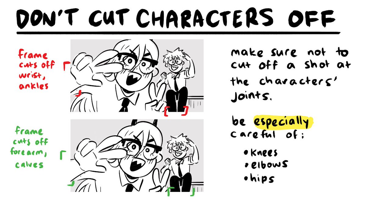 don't cut characters at joints!! 
