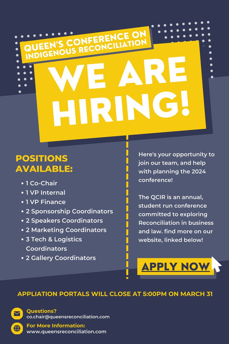 Applications for our 2024 team are due in one week! Have you applied yet? If not, follow the link below to apply now! 

queensreconciliaiton.com/join-the-team