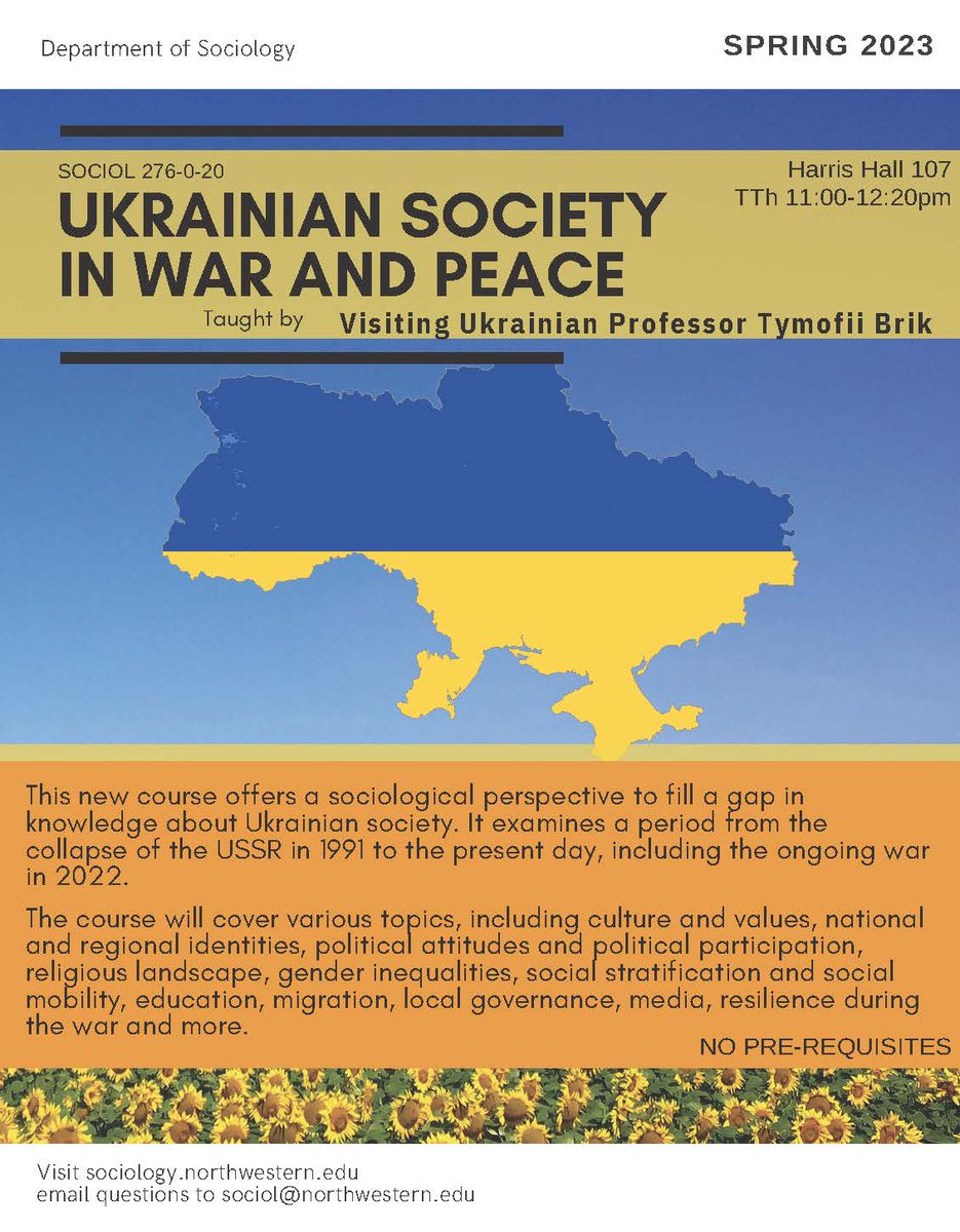 ATTN Wildcats! @BuffettInst's Visiting Professor @brik_t is teaching two classes this spring! SOCIOL 314-0-20 | Sociology of Religion SOCIOL 276-0-20 | Ukrainian Society in War and Peace Register now: spr.ly/6015O6HnW