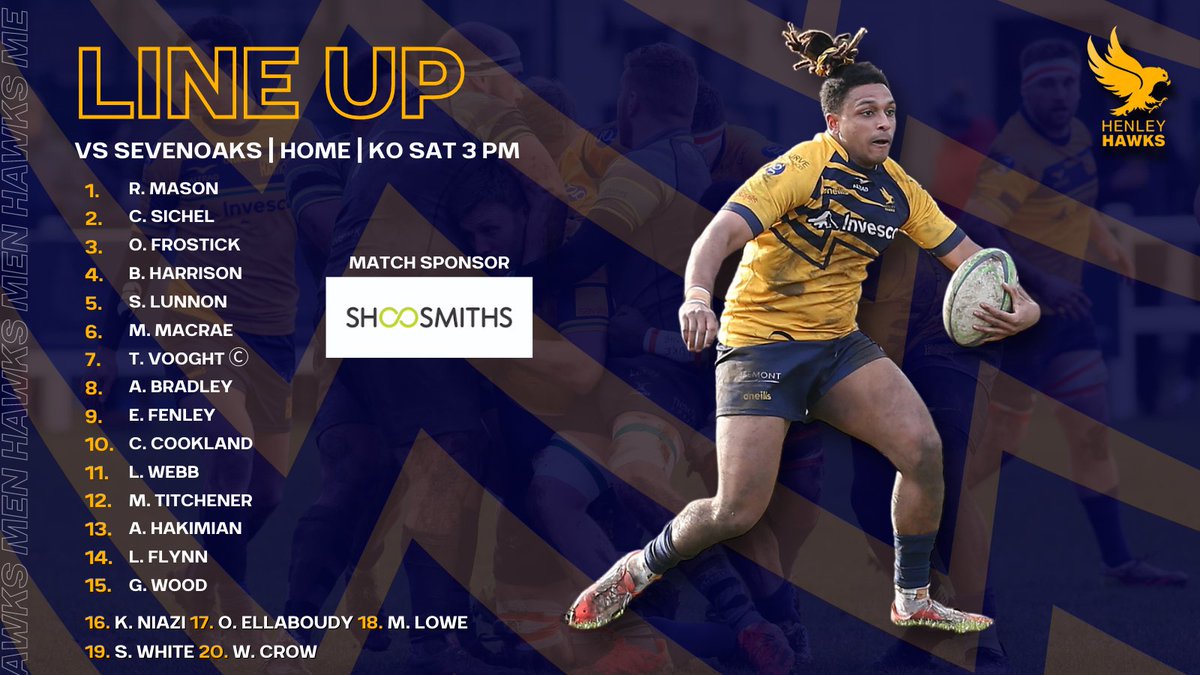 Henley Hawks Rugby on Twitter "Teams for tomorrow 🦅🏉 Thank you again