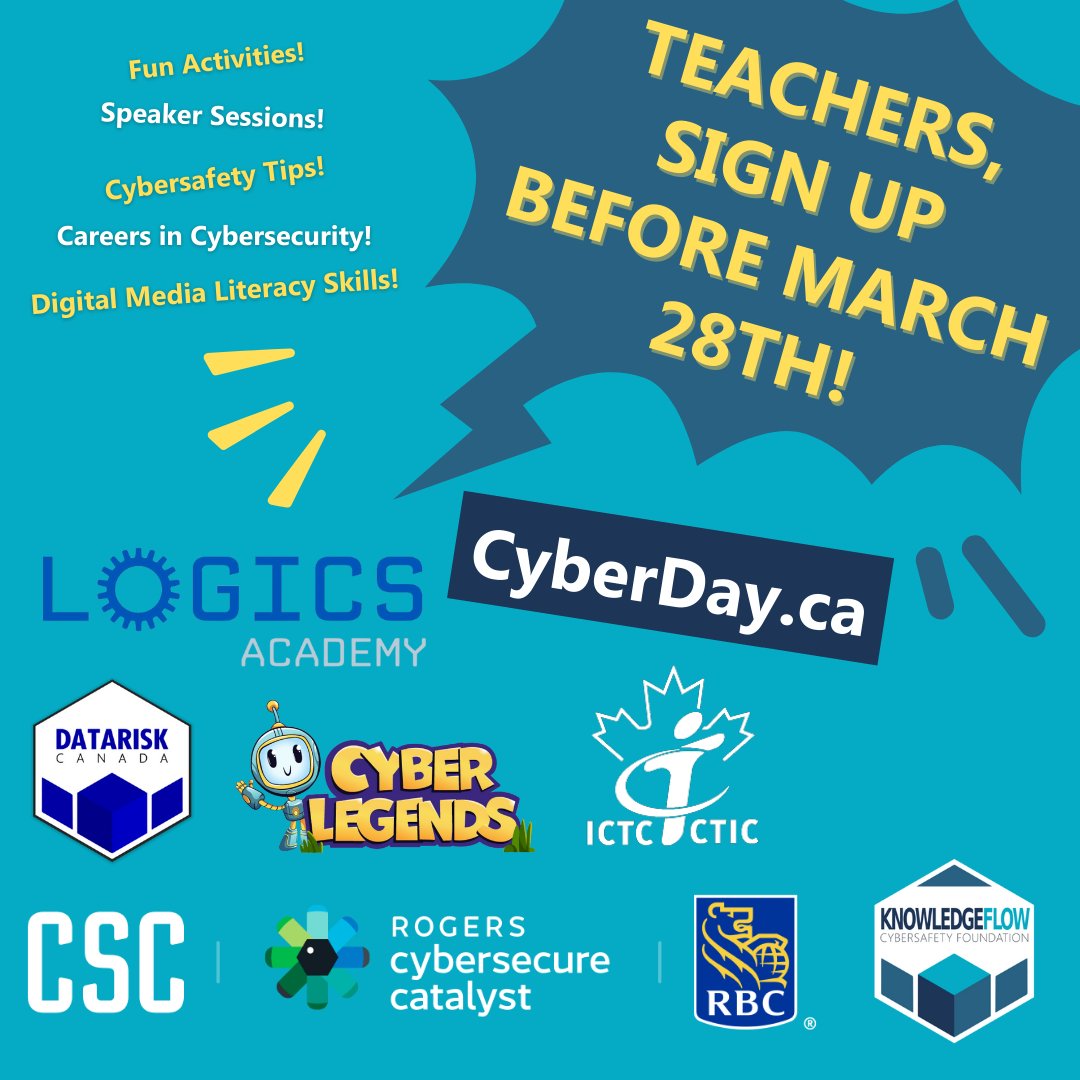 KnowledgeFlow Cybersafety Foundation (@notonmyinternet) on Twitter photo <a href="/datarisk/">Datarisk Canada</a> Check out the FREE #resources , #curriculum, #cybersafety and #cybersecurity gamification access, #coding technology hardware and training being provided through partnerships with <a href="/ICTC_CTIC/">ICTC-CTIC</a> and <a href="/Cybersecure_CA/">Rogers Cybersecure Catalyst</a>, <a href="/LOGICSAcademy/">LOGICS Academy</a> and <a href="/CyberLegendsInc/">Cyber Legends Inc</a>.
#onted #cdned #bced #nbed <a href="/datarisk/">Datarisk Canada</a> Check out the FREE #resources , #curriculum, #cybersafety and #cybersecurity gamification access, #coding technology hardware and training being provided through partnerships with <a href="/ICTC_CTIC/">ICTC-CTIC</a> and <a href="/Cybersecure_CA/">Rogers Cybersecure Catalyst</a>, <a href="/LOGICSAcademy/">LOGICS Academy</a> and <a href="/CyberLegendsInc/">Cyber Legends Inc</a>.
#onted #cdned #bced #nbed