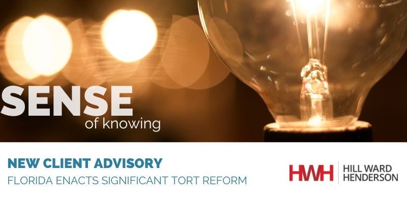 The Florida legislature passed a tort reform bill which proposed dramatic changes to the landscape of civil litigation in Florida. Governor DeSantis approved the bill and is expected to sign it into law today. See how this may affect you and your business.
hwhlaw.com/advisory-flori…