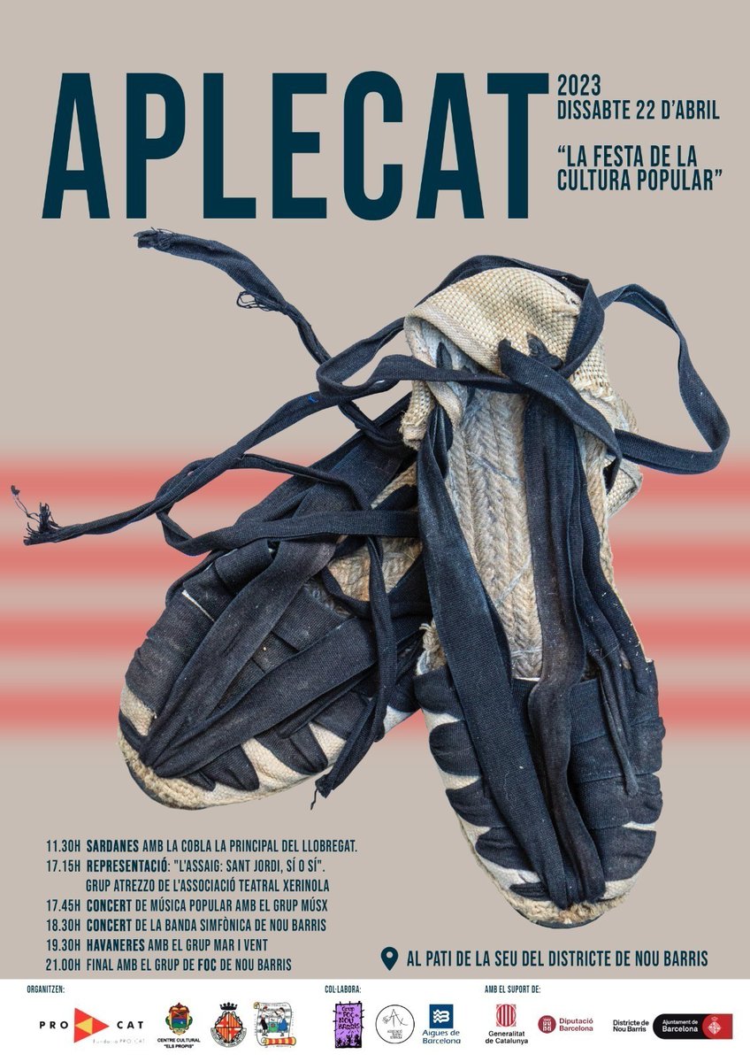 xafbcn's tweet photo. Dissabte 22 d'Abril teniu una cita amb la cultura popular a #NouBarris. Sardanes, Teatre, Música popular, la Banda Simfònica de Nou Barris, Havaneres i el "Grup de Foc". #APLECAT https://t.co/den1PCmtv9