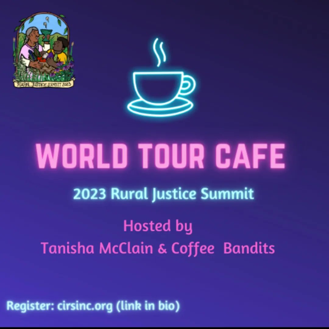 ☕ Cafecito at the 2023 Rural Justice Summit 😎

Yes!!! We will have coffee and tea ready for you all. Hosted by the best <a href="/quicheyfairy/">Quiches fairy</a> <a href="/coffeebandits/">Coffee Bandit</a> you'll be treated to some of the most delicious pastries and creations by Tanisha ❤️ 
Register: cirsinc.org