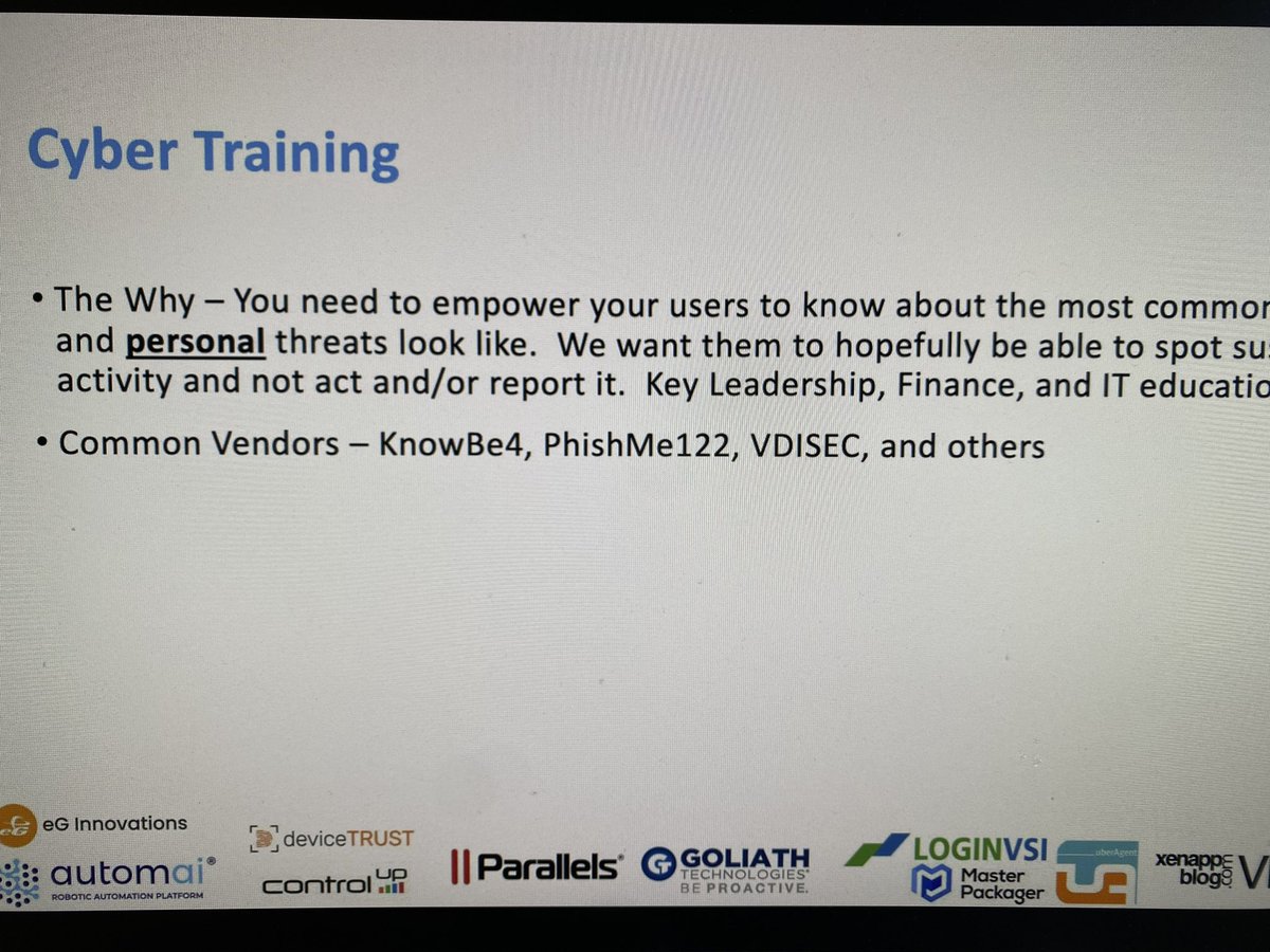 Our colleague <a href="/VDIHacker/">Patrick Coble</a> presenting  security best practices <a href="/citrix/">Citrix</a> <a href="/xenappblog/">Trond Eirik Haavarstein</a> #virtualexpo