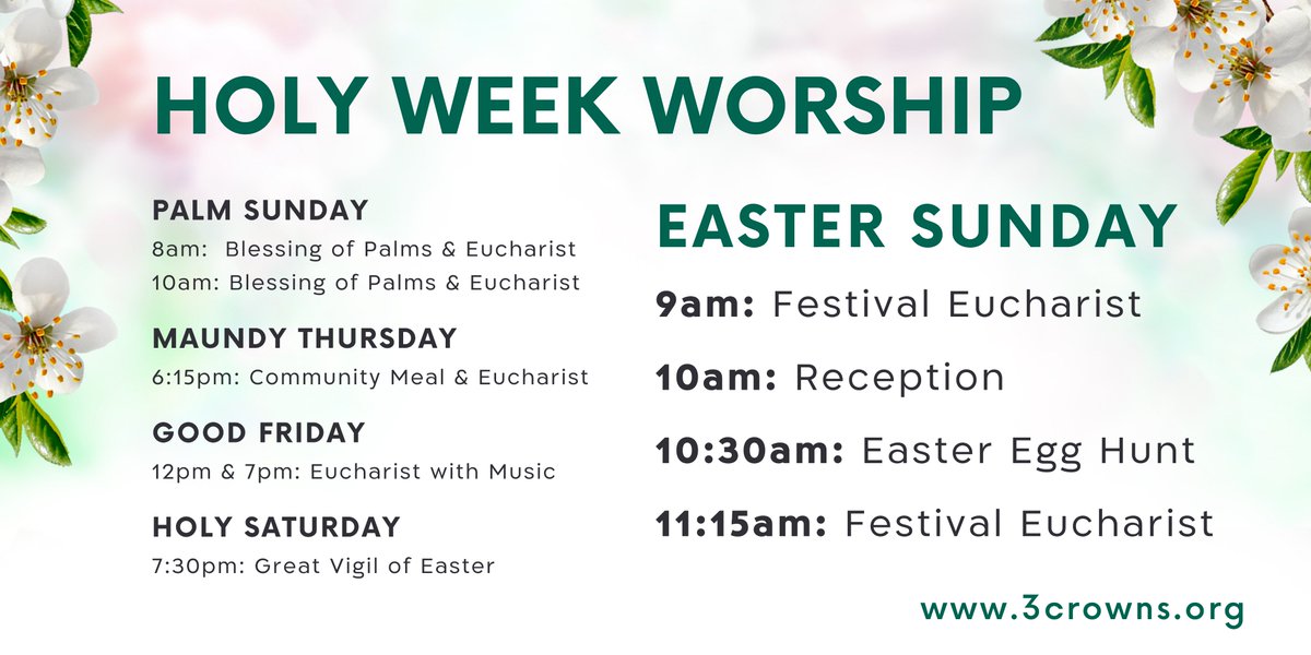 We invite to join us for Holy Week and Easter worship at Parish of the Epiphany! #WinchesterMA