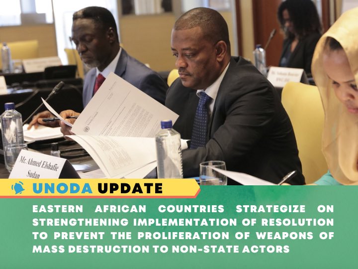 Just concluded: subregional workshop co-hosted by <a href="/UN_Disarmament/">UN Office for Disarmament Affairs</a>, @IGAD_SSP &amp; Kenya to advance implementation of <a href="/UN/">United Nations</a> Security Council Resolution 1540 (2004), preventing proliferation of weapons of mass destruction to non-State actors.

Read ▶️ bit.ly/3FTyPBJ