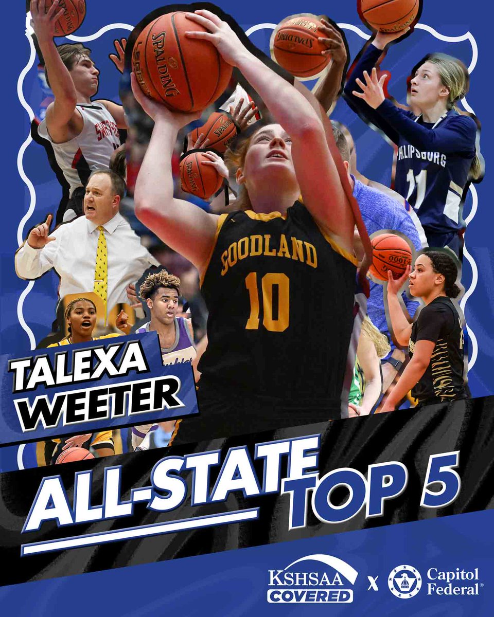 All-State Top 5 selection: Talexa Weeter, Goodland
<a href="/goodlandAD/">Marty Lehman</a> <a href="/billbiermann1/">USD 352 Goodland</a> <a href="/WeeterTalexa/">Talexa Weeter</a> <a href="/FHSUWBB/">FHSU WBB</a> 
#KSHSAACovered x <a href="/CapFed/">Capitol Federal</a>