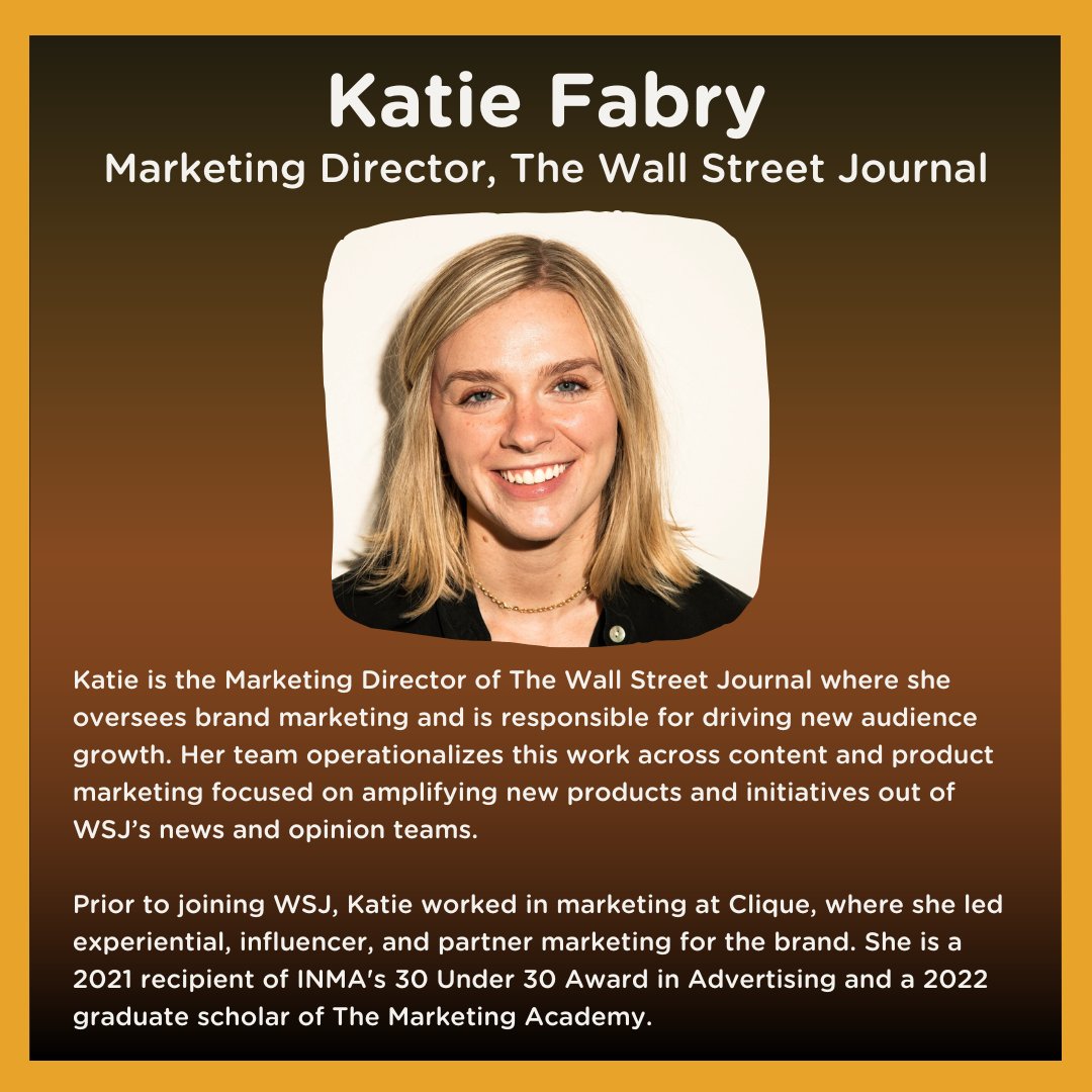 We would like to highlight our second 2023 #AMAICC Keynote speaker, Katie Fabry! Learn more about her background in the bio below ⬇️ 

Don't forget to check out the other amazing speakers at ICC here: ama.org/events/collegi…