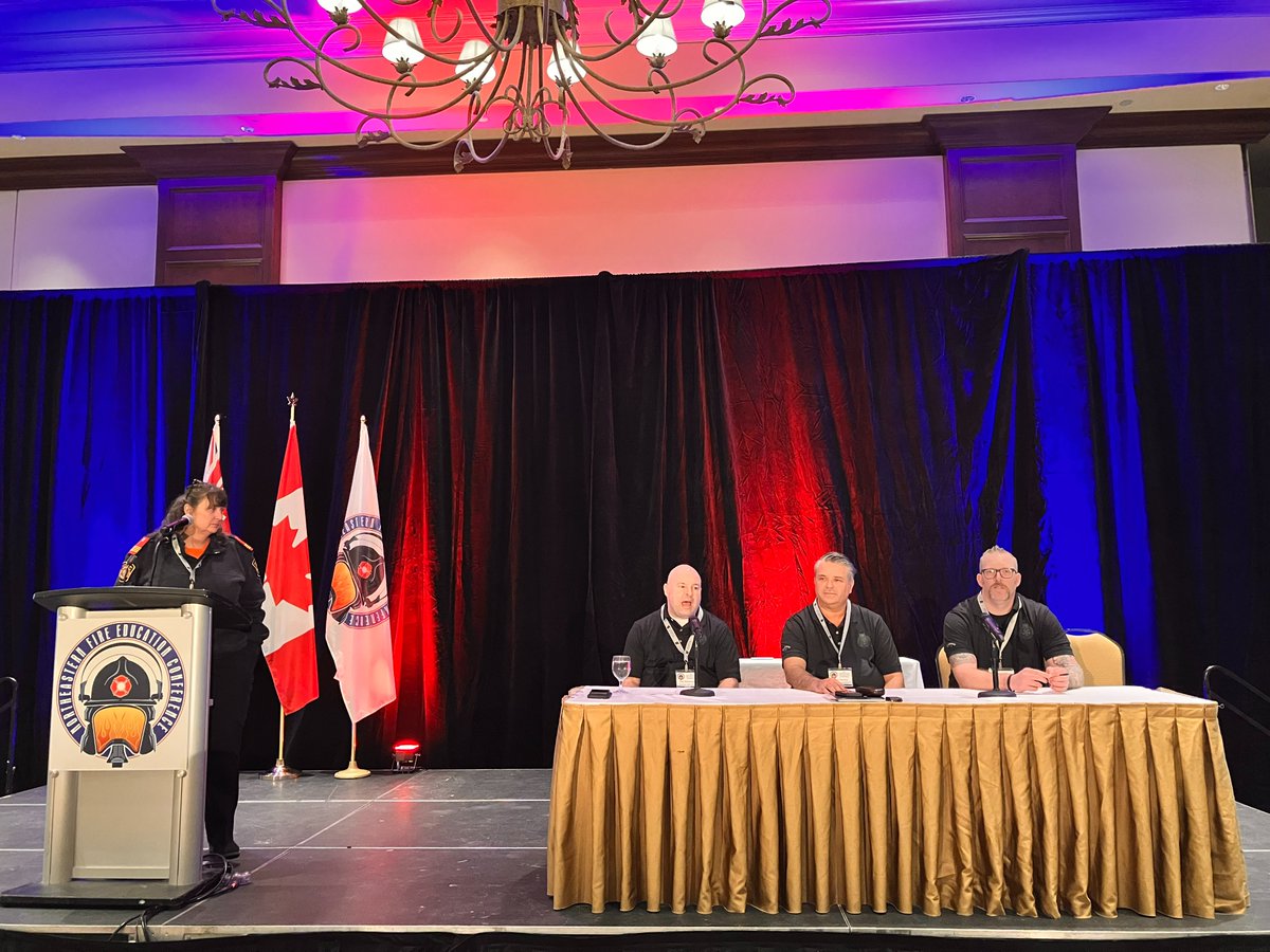 ONFireChiefs's tweet image. Thanks again to OAFC Directors, Panel Moderator &amp;amp; Deputy Chief DeJong, Chiefs Readman and Thomas, and Deputy Chief Grimwood for an insightful conversation - Chief Officer 101 - and for shedding light on this important subject. 

#nefec2023 #firesafety #lifesafety #publicsafety