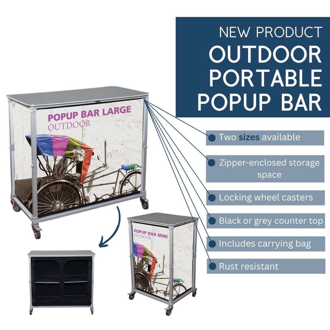 CIDisplays's tweet photo. The NEW Outdoor Portable Popup Bar is so versatile thanks to 2 shelves enclosed by a zip cover. Perfect for sporting events or presentations! Shop link below ✨

https://t.co/uXvrNFgo8w

#outdoorbar #portablebar #outdooradvertising #portableadvertising #storagedisplays https://t.co/to6dcAohgV