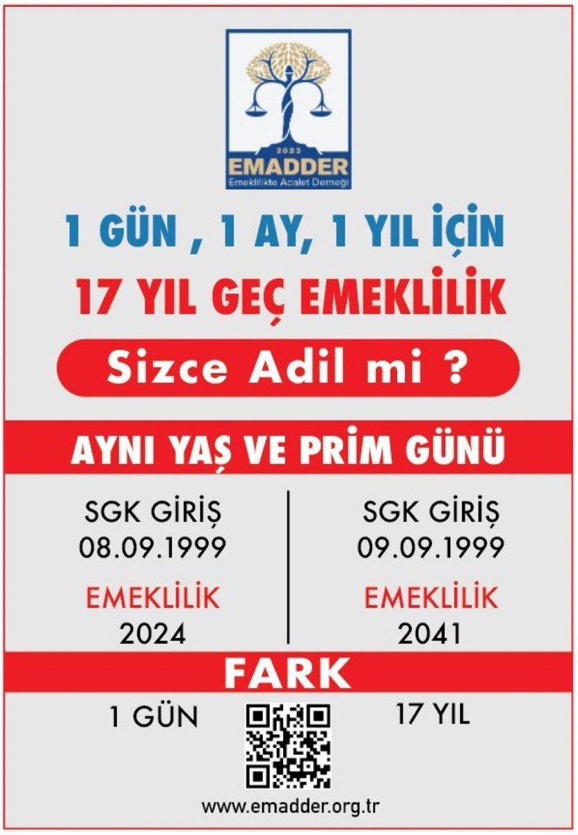 Sistemi bir kez bozmaya gör👇

EYT yasası yeni mağduriyetler ortaya çıkardı

1999’da bir gün çalışmışlığı olanlar 40 yaşında emekli edildi. Aynı dönemde 1 yıl SSK kayıtlı staj-çıraklık yapanlar ise emeklilik için 17 sene daha bekleyecek

#StajSskBaşlangıcıOlsun
#StajınSonHaftası