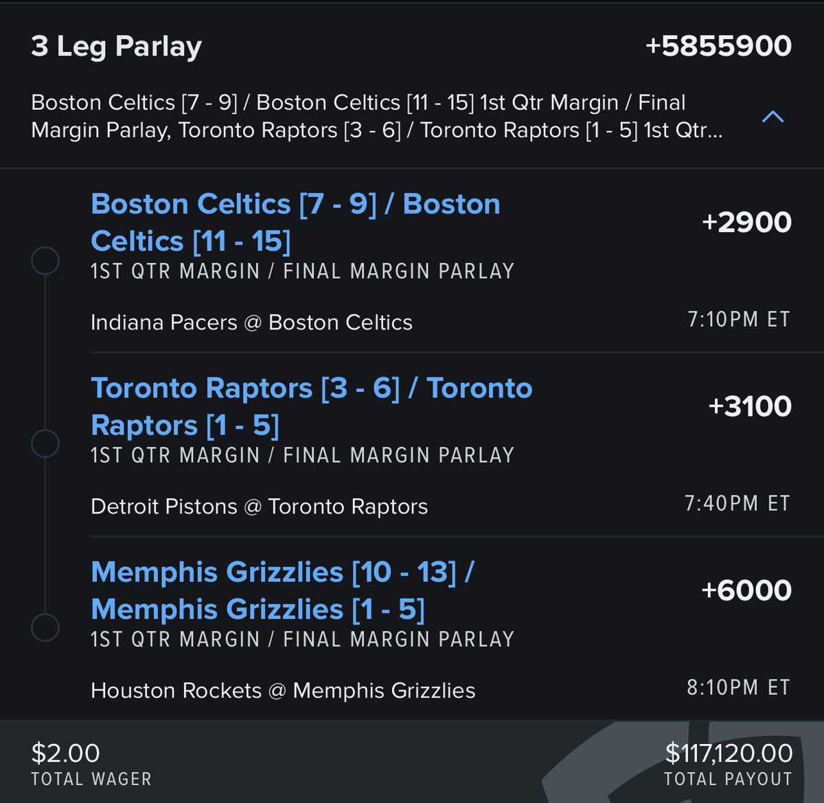 TheParlayPlug's tweet photo. Who’s ready to make 6 figures!?!?🏆

Based on data | injuries | previous matchups these are the most likely outcomes for tonight! 🔌🔥

If 2 of the 3 hit in either parlay I will give away $1000 🎊💰. 

All you have to do is ⬇️

➡️1. LIKE and RETWEET 
➡️2. Comment if you r tailing!🔥
#GamblingTwitter
