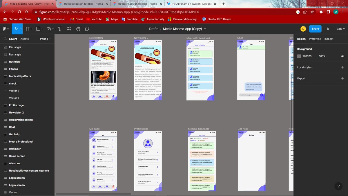 olad_mike's tweet photo. @anubra266 I design this medical app and the website UI for a competition i enrolled for with my team. https://t.co/6Xx8mO1GiN