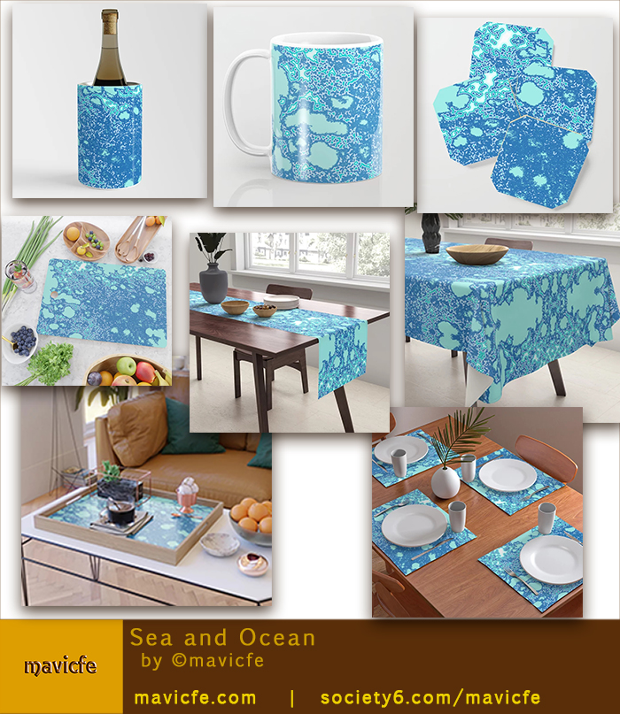 Sea and Ocean | Tabletop
@society6 

■ society6.com/art/sea-and-oc…
■ mavicfe.myportfolio.com/sea-and-ocean
■ mavicfe.com/tabletop-acces…

#mavicfe #mavicfeart #society6 #tabletop #coaster #mug #coffemug #cuttingboard #placemat #servingtray #tablerunner #tablecloth #winechiller #home #decorationhome