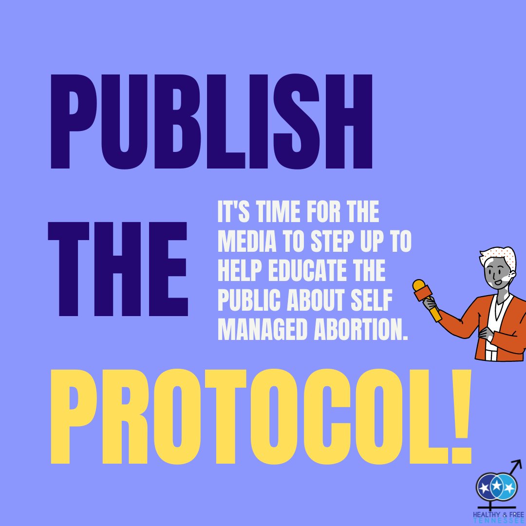 HealthyFreeTN's tweet photo. Hey Media folks! We're calling on you to #PublishTheProtocol for medication abortion with Misoprostol alone in your reporting on the Alliance for Hippocratic Medicine vs. FDA case. Read more about why this is important here! https://t.co/ryvNamxP41