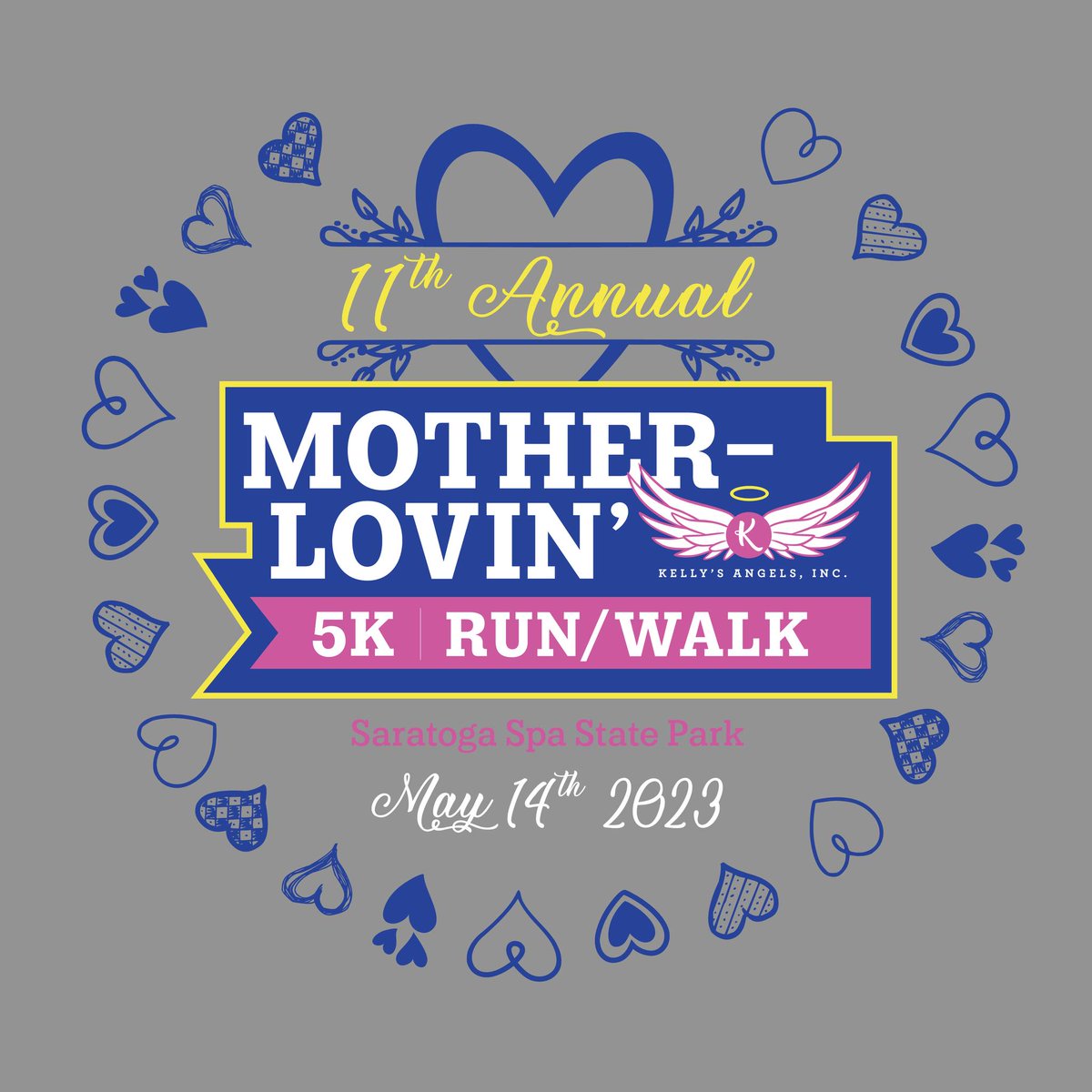 Our second winner, bearing a circle of hearts, will be on the t-shirts of our volunteers, courtesy of Shen's Izzy Brinkerhoff. Thank you Shen students!
To get one of our t-shirts, register for our Sunday, May 14 5k run/walk at Saratoga Spa State Park here: kellysangelsinc.org/motherlovin5k-…