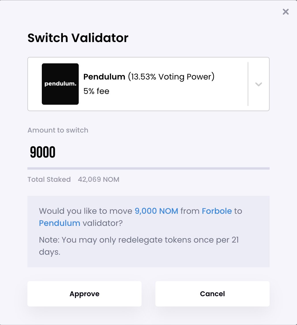 OnomyProtocol's tweet photo. Delegators of $NOM! Want to switch validators without waiting for the unbonding period? 

You can now use https://t.co/ZWEbvljwcu to redelegate and save yourself from CLI! https://t.co/qA81St2VHa