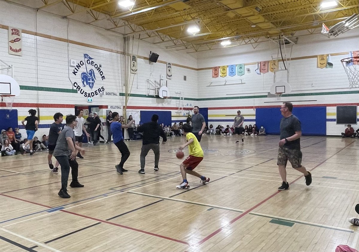 We had our students vs teachers basketball game today with a few classes watching the action. Exciting game with our basketball team! #KGCrusaders #bdnmb #BSDschools