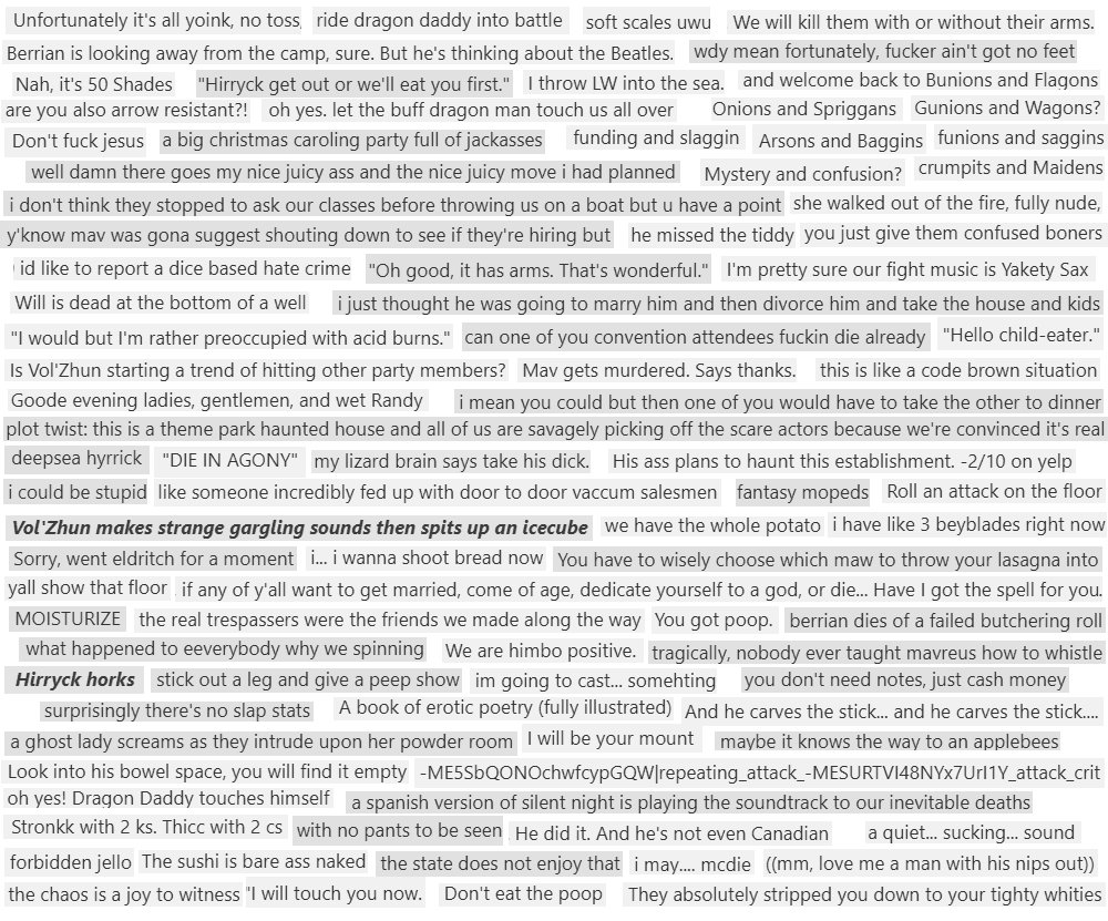 One of my buddies is working on a game journal of an old campaign we were in together and whe  I tell you I'm CRYING laughing 😂😂😂 #outofcontextdnd #oocdnd #nocontextdnd