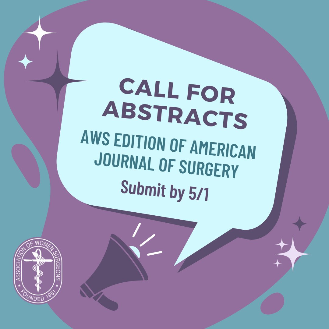 Proud to support @WomenSurgeons AJS Top Paper Award - Deadline for abstract submission is May 1st!
https://t.co/XIimGLBtJJ