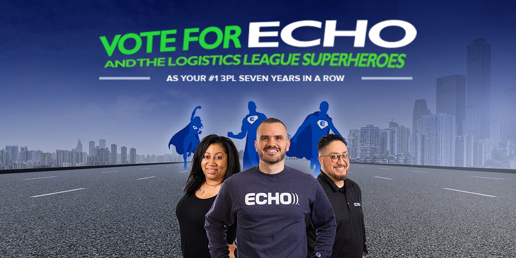 EchoLogistics's tweet photo. Voting is now live! 

Help keep us as the #1 3PL in 2023 by voting for Echo in the Inbound Logistics 2023 Top 10 3PL Excellence Awards.

Vote today: https://t.co/XkoOeeB8UO

#IBL #Top3PL #Logistics #Vote https://t.co/PtJT6MSU5z