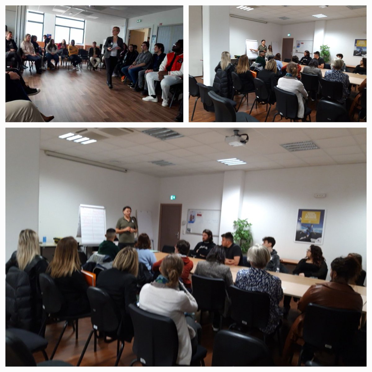 À #Mulhouse ce matin et #colmar cet après-midi, retour sur le #cej 🎯 les jeunes accompagnés, les conseillers @poleemploi_GE du #HautRhin le <a href="/Prefet68/">Préfet du Haut-Rhin</a> et <a href="/YannickFort/">Yannick Fort</a> directeur #poleemploi 68 réunis pour échanger, écouter les témoignages pour avancer ensemble 🤜🤛 merci à tous
