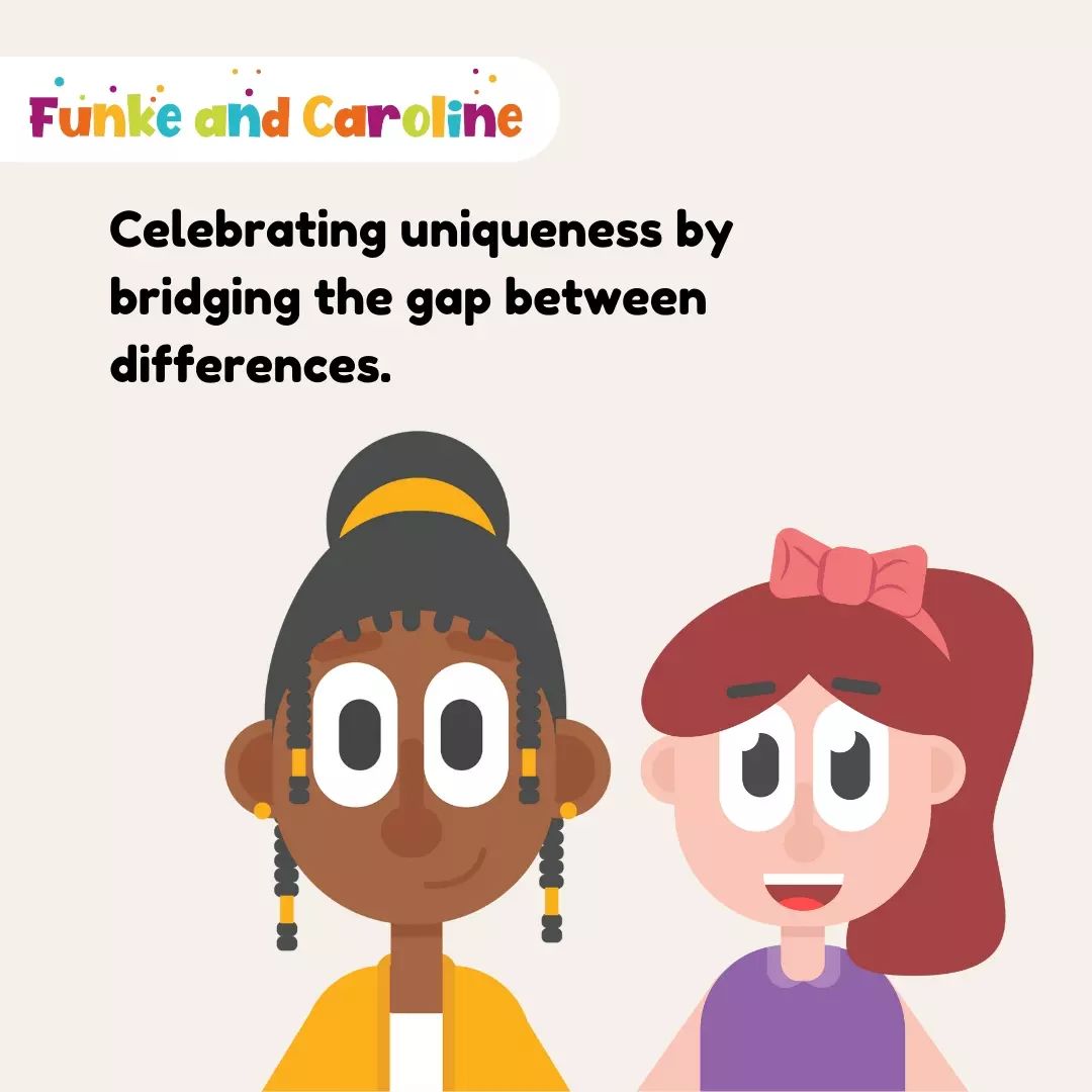 funkeNcaroline's tweet photo. Hello there! We're Funke and Caroline and we help kids in multicultural societies celebrate their uniqueness by bridging the gap between their differences. Join us as we begin our journey!

Visit us now at https://t.co/6o9hb6SulY https://t.co/U7e3JMyQAX