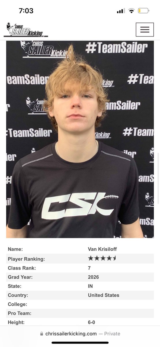 Van Krisiloff (@vankrisiloff) on Twitter photo Thank you <a href="/Chris_Sailer/">Chris Sailer Kicking</a> for the 4.5⭐️ rating and for being ranked #7 kicker in the country. <a href="/CathedralFBall/">Cathedral Football</a> <a href="/IndianaPreps/">Indiana Preps</a> <a href="/CoachFreytag/">Coach Kurt Freytag</a> <a href="/Coachpeebs/">Bill Peebles</a> <a href="/IndyWeOutHere/">IndyWeOutHere ‼️</a> <a href="/IndyStarSports/">IndyStarSports</a> <a href="/PrepRedzoneIN/">Prep Redzone Indiana</a> Thank you <a href="/Chris_Sailer/">Chris Sailer Kicking</a> for the 4.5⭐️ rating and for being ranked #7 kicker in the country. <a href="/CathedralFBall/">Cathedral Football</a> <a href="/IndianaPreps/">Indiana Preps</a> <a href="/CoachFreytag/">Coach Kurt Freytag</a> <a href="/Coachpeebs/">Bill Peebles</a> <a href="/IndyWeOutHere/">IndyWeOutHere ‼️</a> <a href="/IndyStarSports/">IndyStarSports</a> <a href="/PrepRedzoneIN/">Prep Redzone Indiana</a>
