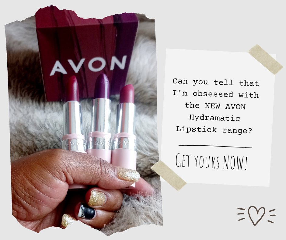 BriMatjuda's tweet photo. Dear Sis ๐
GET the NEW #HydramaticLipstick essentials by @AvonSouthAfrica: Hydra Garnet, Hydra Rosey & Hydra Purple! Also the scent is all sorts of deliciousness bathong! Don't delay, hit the link in my bio TODAY ๐๐ย
Yours always in love & light,ย
The Queen of Hearts ๐ https://t.co/ExFx1Cemny