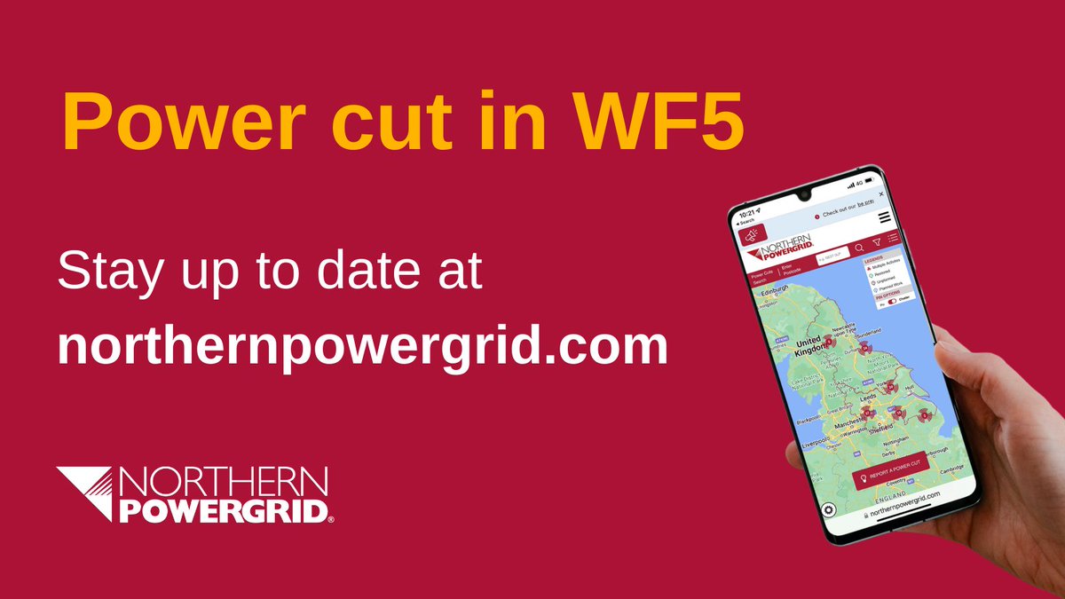 Northpowergrid's tweet photo. #Powercut in #WF5 affecting 1500 customers. #TeamPowergrid are working hard to restore power and estimate to have all customers restored by 9:15pm. Report your power cut online to be kept updated at https://t.co/4nnbMBIPt7. https://t.co/jfYiau9BMX
