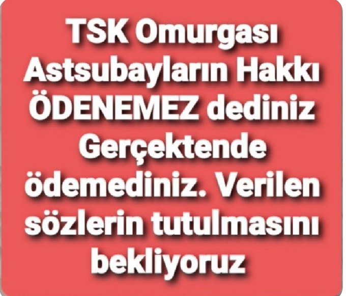 tarikesra26's tweet photo. #AstsubayınaSahipÇık 
Ordumuzun bel kemiği assubaylara hakkını verin. https://t.co/64yWk8GQ1u