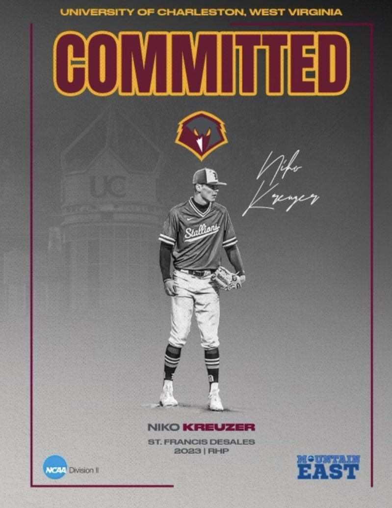 I am blessed to announce that I will be continuing my academic and athletic career at University Of Charleston West Virginia. Thank you to my parents, coaches, teammates, and all who have helped me through this process. Go Golden Eagles! <a href="/MadduxMinton/">Maddux Minton</a> <a href="/CoachRB6/">Robbie Britt</a> <a href="/DeSalesBaseball/">DeSales Baseball</a>
