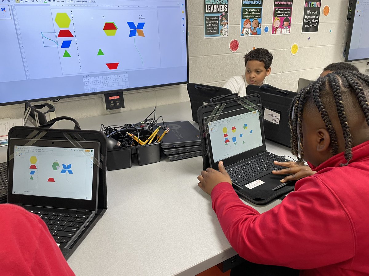 3rd grade is learning all about fractions, so in STREAM Lab this week we made different fractions with pattern blocks in Google slides <a href="/GoogleForEdu/">Google for Education</a> <a href="/MaryBAustin/">Mary B. Austin Elementary</a> <a href="/MobilePublicSch/">MobilePublicSchools</a>