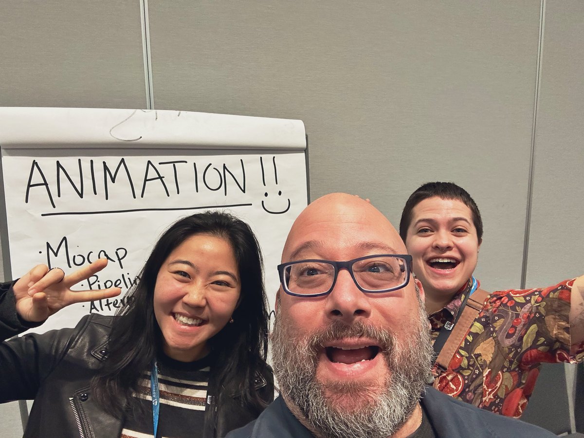 Anim8der's tweet photo. These two killed it this week, running the #GDCANIM roundtables! @efparkery and @junovia_ don’t need my validation or approval because they are badasses, but I was super stoked to see my baby in great hands. I also very much enjoyed just being a citizen and clown all week :) https://t.co/iyaosn8Or7