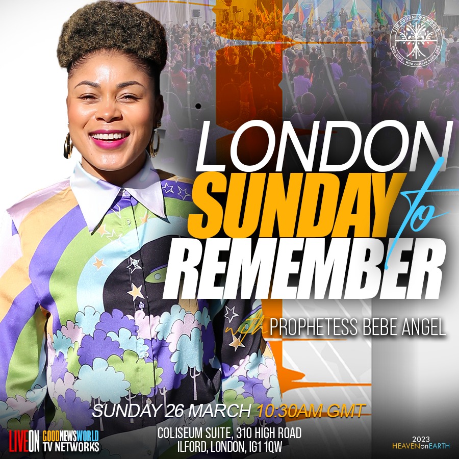 LONDON SUNDAY SERVICE is going to be ONE TO REMEMBER!! 
All you need to do is show up! 

Join Prophetess BeBe Angel and the rest of the SE London family for an exceptional time of growth! 

Same place, same venue, same time!! 

#goodnewsworld