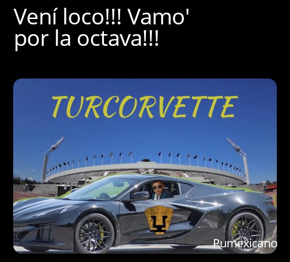 crisarthur27's tweet photo. #Turcorvette #Mohamed #Pumas #SoyDePumas https://t.co/UJyDsIDAAO