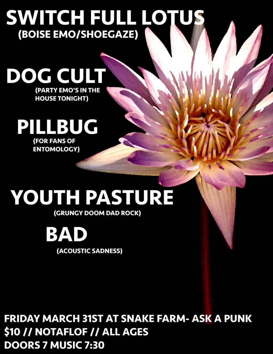 Next pillbug show flying in spicy style. It's another house show, so you know what to do (dm for addy)