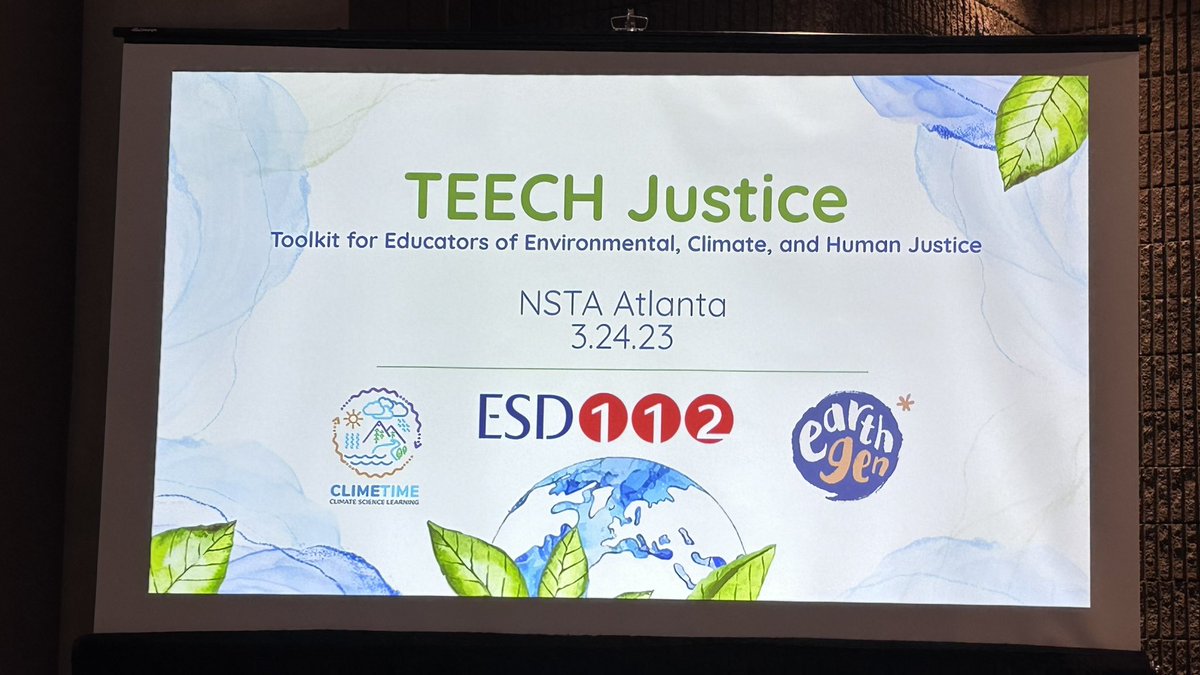 MsLorisStory's tweet photo. Big crew here from Washington talking about the TEECH Justice #ClimeTime project! They’re doing such amazing work and I’m so excited they’re sharing it here at #NSTA23 https://t.co/vjAVsvfWMJ