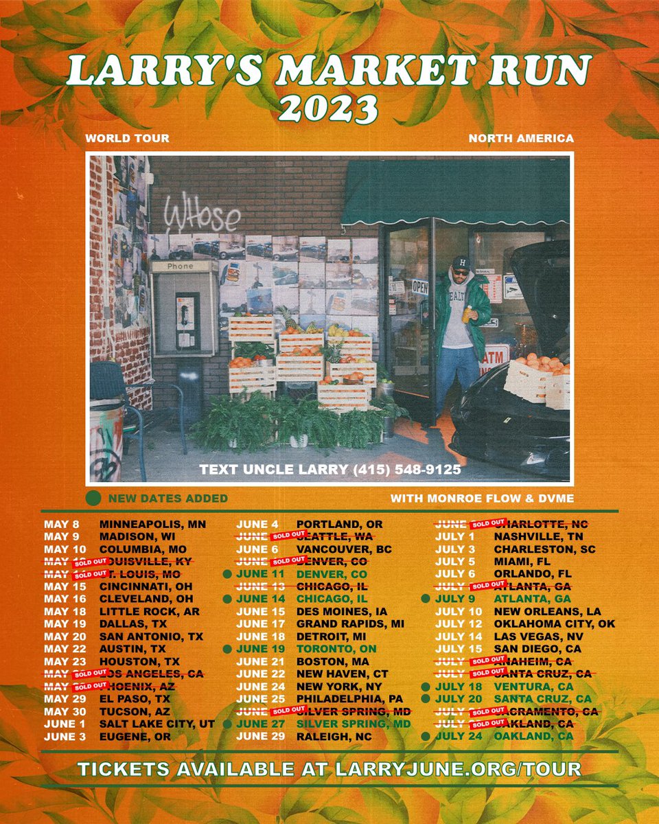 LarryJuneTFM's tweet photo. Added more dates https://t.co/wjZPaCPvng https://t.co/LrjOYPSgNM
