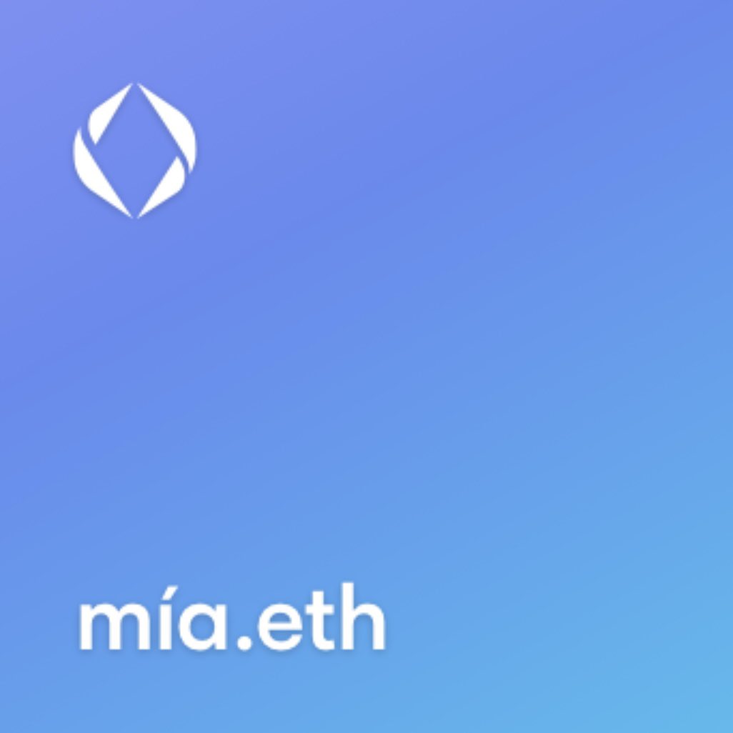 thiccc_eth's tweet photo. Just purchased a new ENS name! 👀

- mía.eth: Means mine in Spanish. 🇪🇸 

Purchased for .009E, how’d I do? 🔥 https://t.co/5MApMyP4Ow