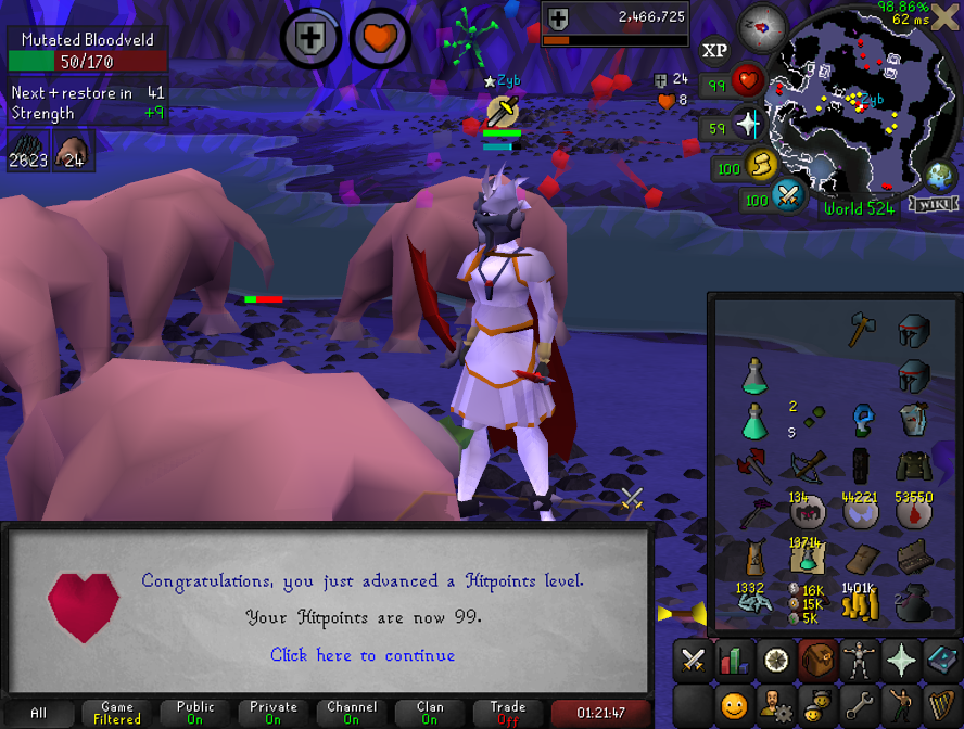 Lyct_'s tweet photo. Small UIM update: Got 99 hp (15th 99), spooned my 6th pet &amp; basilisk jaw, but paying for that by going dry on zenytes https://t.co/soqeQM8UEb