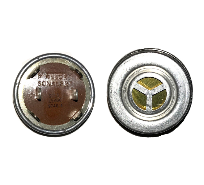 In 1973, a Mallory metal can #Alarm was introduced. You can tell these were developed by a capacitor company because of the use of metal and the twist tab terminal configuration which was used with aluminum electrolytic capacitors. These are obsolete now, but live on at Ebay.